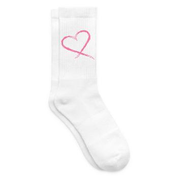 Herz Rosa - Tennissocken - Weiß - Rechts