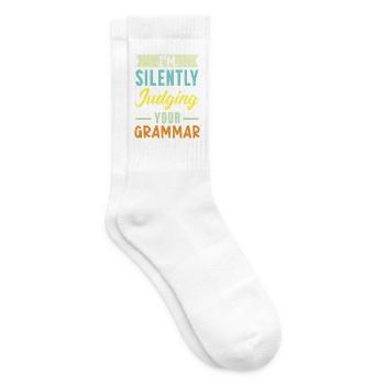 Ich verurteile stillschweigend Ihren Grammatikpoli - Tennissocken - Weiß - Rechts