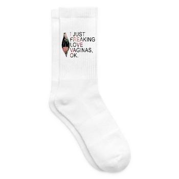 I JUST FREAKING LOVE VAGINAS OK LESBISCH Gay - Tennissocken - Weiß - Rechts