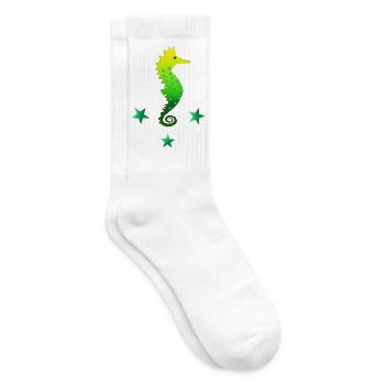 grünes Seepferdchen Seepferd schwimmen lernen - Tennissocken - Weiß - Rechts