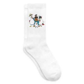 Lustige Hühner Wilder Westen Huhn Western witzig - Tennissocken - Weiß - Rechts