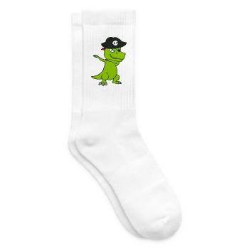 Pirat Dino Dinosaurier Piraten - Tennissocken - Weiß - Rechts