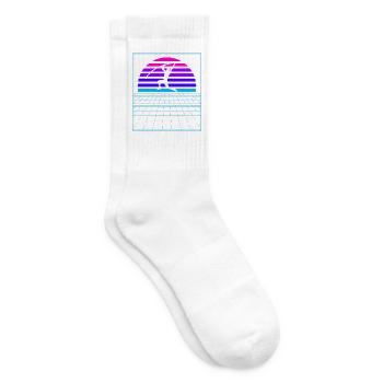Vaporwave Stabhochspringer Leichtathletik Stabhoch - Tennissocken - Weiß - Rechts