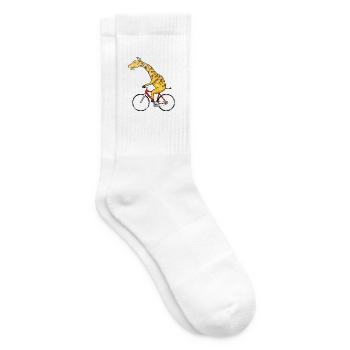 Lustige Giraffe Fahrrad Witzig - Tennissocken - Weiß - Rechts