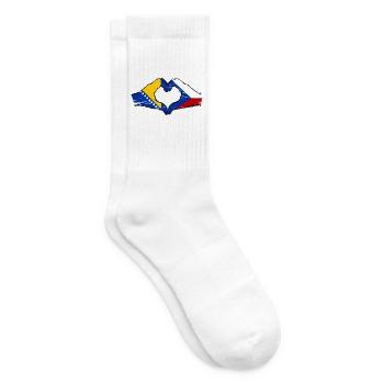Bosnien Tschechien Flagge Hände Herzform used - Tennissocken - Weiß - Rechts