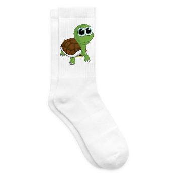 Comic Schildkröte - Tennissocken - Weiß - Rechts