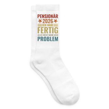 Pensionär 2026 Ich habe fertig Beamter Geschenk - Tennissocken - Weiß - Rechts