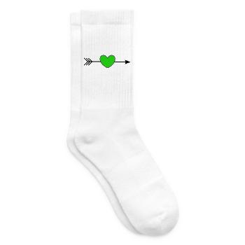 grünes Herz mit Pfeil Herzen grün Paare - Tennissocken - Weiß - Rechts