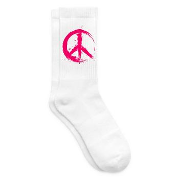 Hippy Peace Symbol Hippie Frieden Freiheit Liebe - Tennissocken - Weiß - Rechts