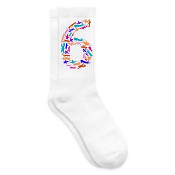 Geburtstag Junge 6 Jahre Flugzeug Flugzeuge - Tennissocken - Weiß - Rechts