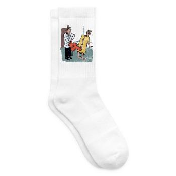 Umsichtiger Urologe Prostatacheck - Tennissocken - Weiß - Rechts