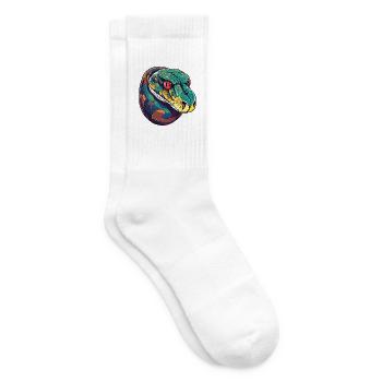 Anakonda Buntes Aquarell Cartoon Kawaii Tier - Tennissocken - Weiß - Rechts