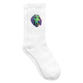 Irischer Wolfshund Hunderasse Cartoon Kawaii Illustrat - Tennissocken - Weiß - Rechts