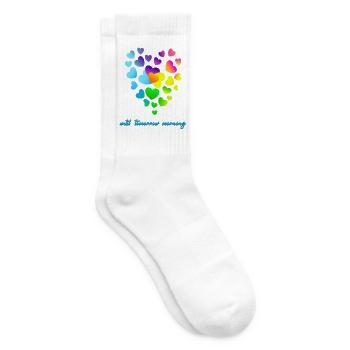 Herzen bunte Herzen Herzen Haufen - Tennissocken - Weiß - Rechts