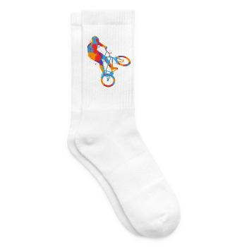 BMX Bunt Stunts Bike Tricks Jungen Fahrrad BMX - Tennissocken - Weiß - Rechts
