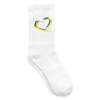 Herz Bürste Flagge der Ukraine Design Farbe Fahne - Tennissocken - Weiß - Rechts
