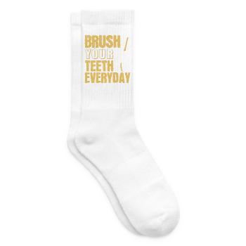 Putzen Sie Ihre Zähne jeden Tag Zahnarzt Zahnarzt - Tennissocken - Weiß - Rechts