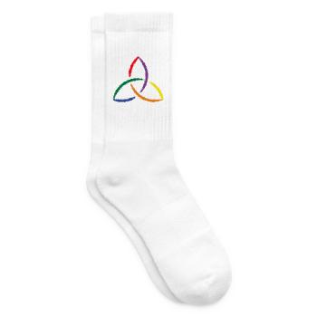 Keltisches Symbol Triquetra Regenbogen - Tennissocken - Weiß - Rechts