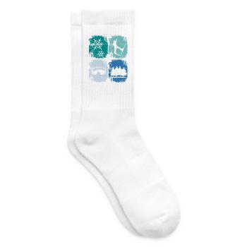 Skifahrer Skifahren Wintersport - Tennissocken - Weiß - Rechts