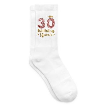 30.Geburtstag Königin 30 Jahre Dreißig - Tennissocken - Weiß - Rechts
