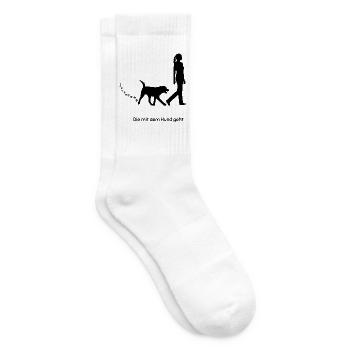 Die mit dem Hund geht - Tennissocken - Weiß - Rechts
