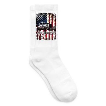 Hot Rod Flagge Americana - Tennissocken - Weiß - Rechts