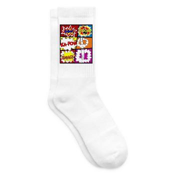 Comic Comicbook Comicbuch Cartoon Anime Manga Boom - Tennissocken - Weiß - Rechts