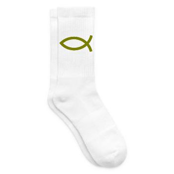  Jesusfisch grün Ichthys Jesus Fisch  - Tennissocken - Weiß - Rechts