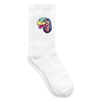 Anakonda Buntes Aquarell Cartoon Kawaii Tier - Tennissocken - Weiß - Rechts