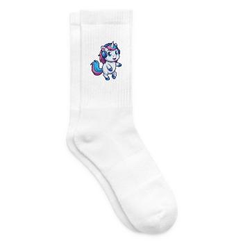 Einhorn Lustige Zeichentrickfigur Kopfhörer Musik - Tennissocken - Weiß - Rechts