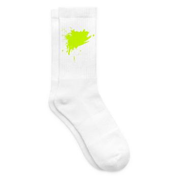 Fleck Farbe Gespritzt gelb Schmutz schmutzig - Tennissocken - Weiß - Rechts