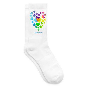 Herzen bunte Herzen Herzen Haufen - Tennissocken - Weiß - Rechts