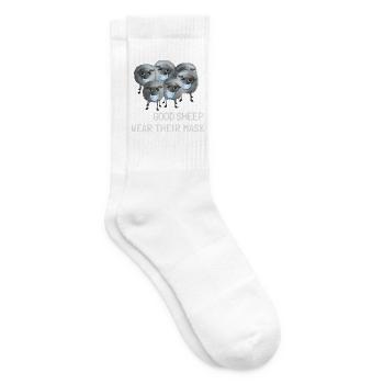 Good Sheep wear their Mask - Schafe mit Maske - Tennissocken - Weiß - Rechts