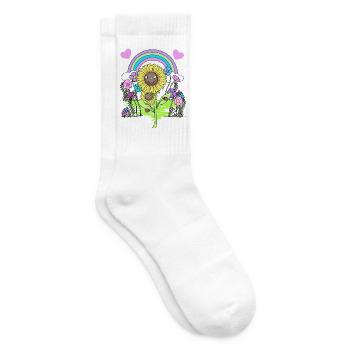 Sonnenblume Sonnenblumen Blume Blumen - Tennissocken - Weiß - Rechts