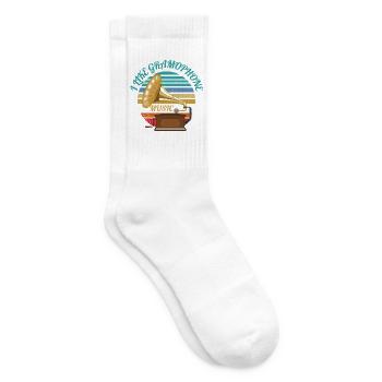 ICH MAG GRAMMOPHONMUSIK - Tennissocken - Weiß - Rechts