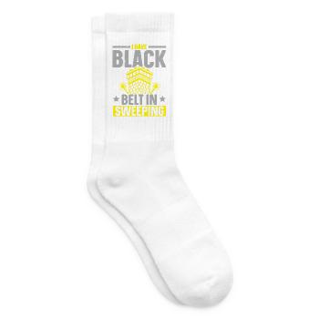Ich habe den schwarzen Gürtel im Kehren Schornstei - Tennissocken - Weiß - Rechts