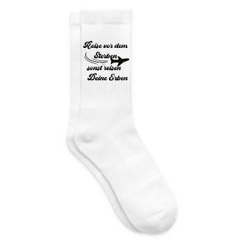 Reise vor dem sterben, sonst reisen deine Erben - Tennissocken - Weiß - Rechts