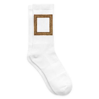 Goldener Bilderrahmen - Tennissocken - Weiß - Rechts