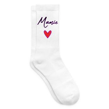 MAMIE. MAMAN. GRAND-MERE. FÊTE DES MÈRES - Chaussettes de tennis - blanc - Droite