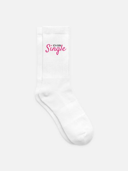 Ich bin Single - Tennissocken - Weiß