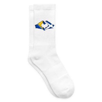 Bosnien Schottland Flagge Hände Herzform - Tennissocken - Weiß - Rechts