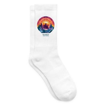 Sunrise Over Peaks - Tennis socks - white - Right