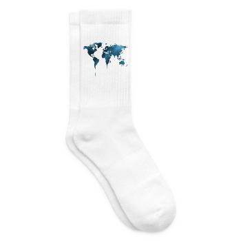 Weltkarte für Reiselustige - Tennissocken - Weiß - Rechts