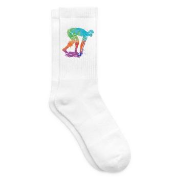 Schwimmen Schwimmer Mädchen Jungen Kinder Schwimm - Tennissocken - Weiß - Rechts