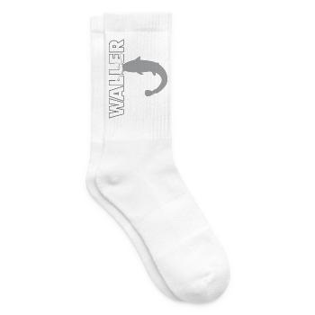 Waller fischen Nachtangeln Angler und Anglerin - Tennissocken - Weiß - Rechts