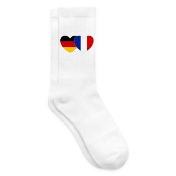 Deutschland Frankreich Flagge Herz - Tennissocken - Weiß - Rechts