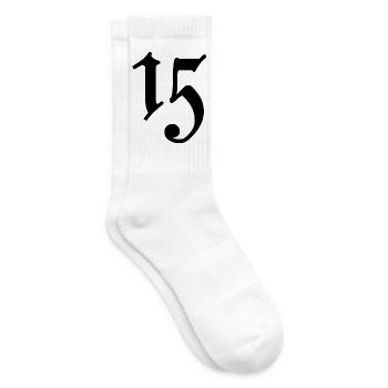 15. 15 ANS. 15e ANNIVERSAIRE. ANNIVERSAIRE 15 ANS. - Chaussettes de tennis - blanc - Droite