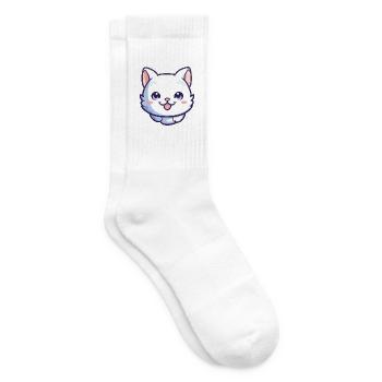 Bambino Katze Cartoon Aquarell Illustration - Tennissocken - Weiß - Rechts