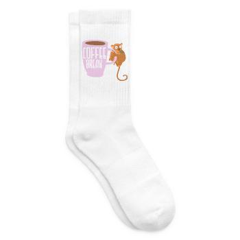 Kaffeepause Tarsierflüsterer Koffeintrinker - Tennissocken - Weiß - Rechts