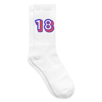 18. 18 ANS. 18e ANNIVERSAIRE. ANNIVERSAIRE 18 ANS. - Chaussettes de tennis - blanc - Droite